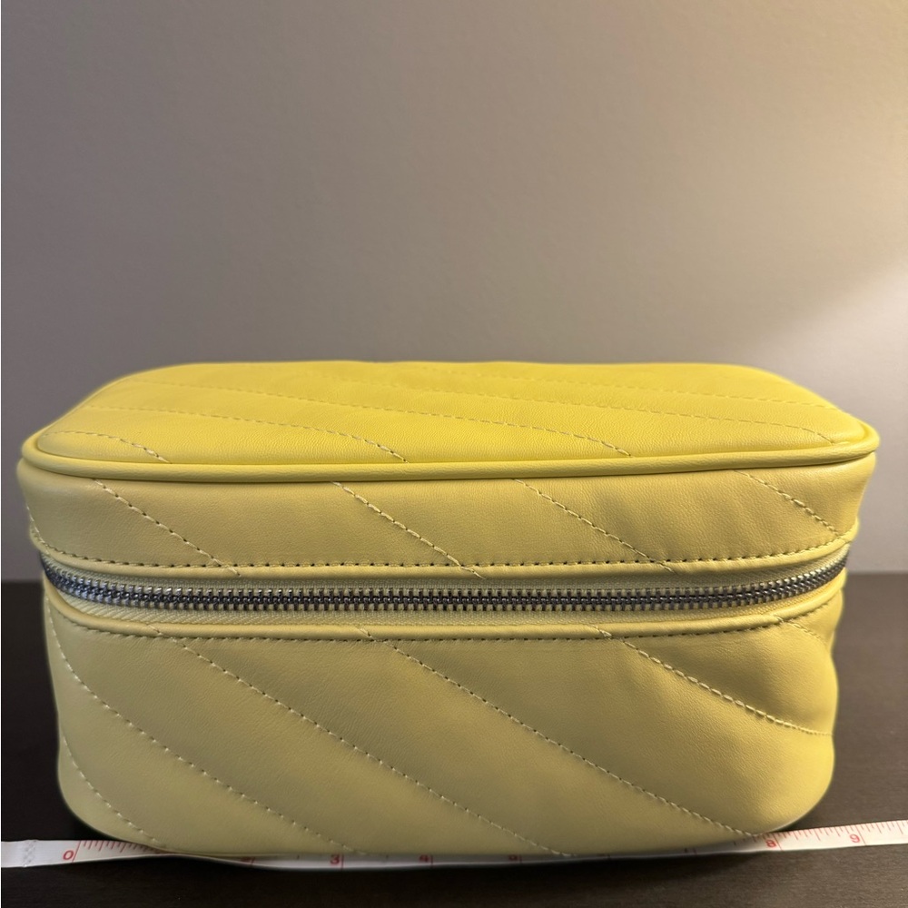 Bluemercury Yellow Zippered Makeup Bag with Handle 9” x 5” x 5” NEW